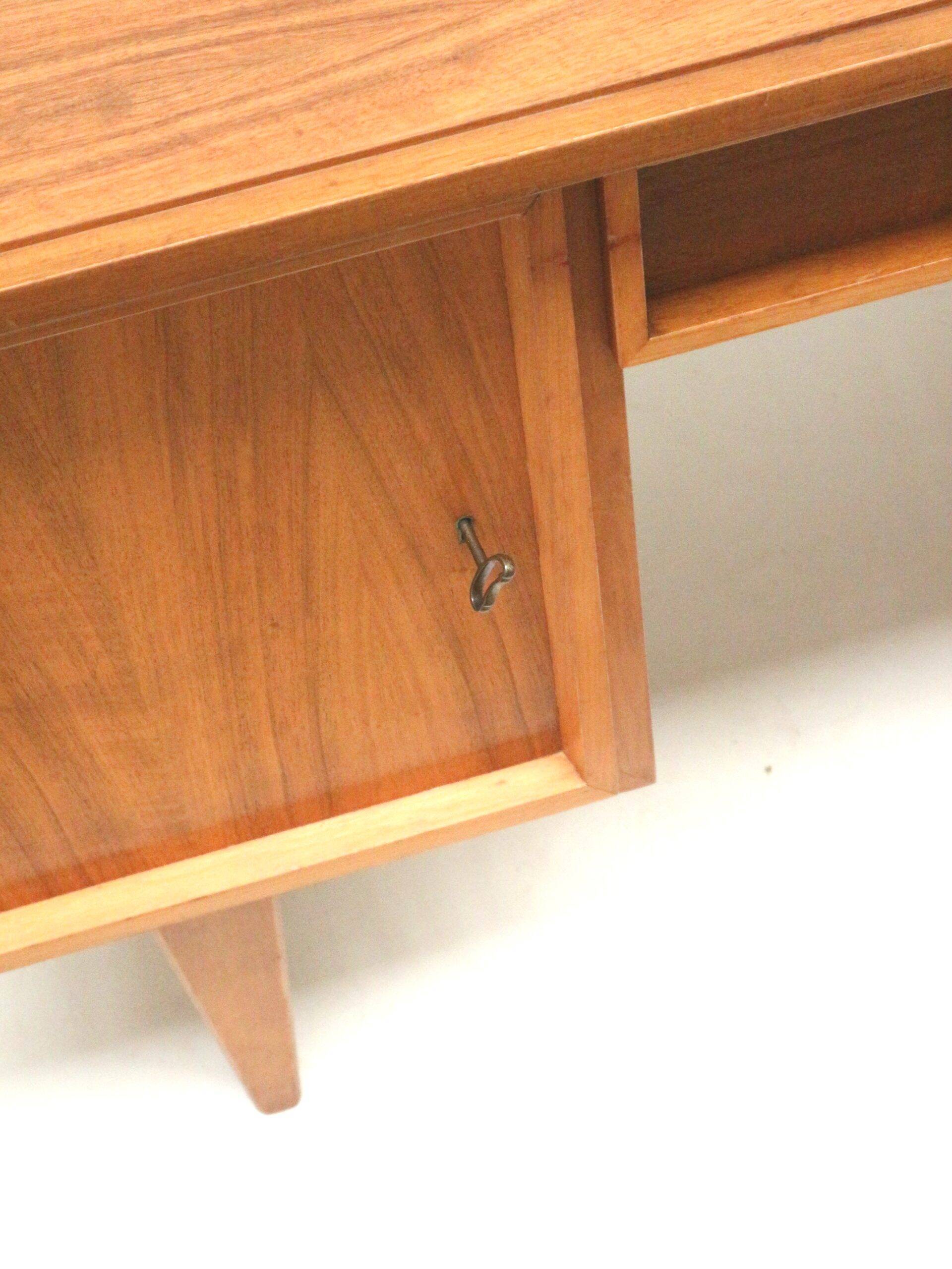 Vintage desk/executive desk with doors and drawers from the 1960s