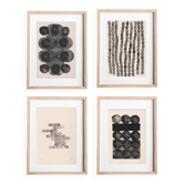 Collection de 4 peintures sur papier - tableaux abstraits signés Eawy