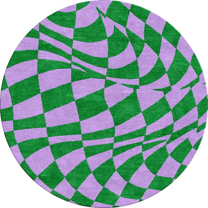 Round carpet purple tiles Diam 150cm