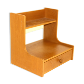 Oak wall console, suede, 1960