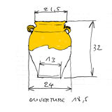 19th-century yellow varnished pot
