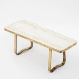 Mosaic & brass coffee table by Berthold Muller