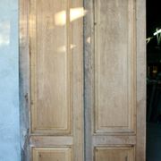 Paire de portes palières en chêne XlXème double face