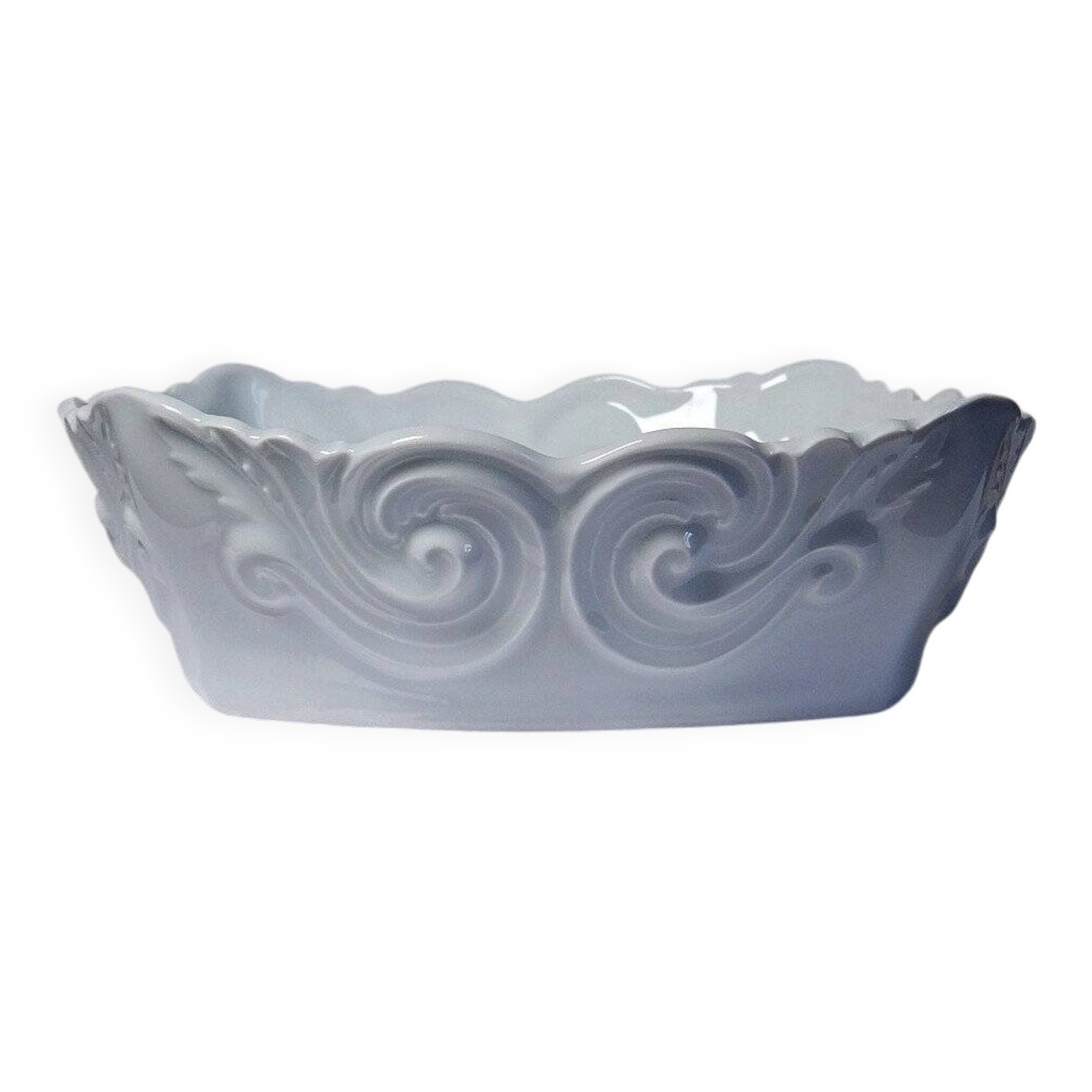 Square coupe/bowl in celadon porcelain, vintage Limoges from the 50s to 70s.