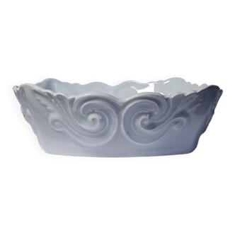 Square coupe/bowl in celadon porcelain, vintage Limoges from the 50s to 70s.