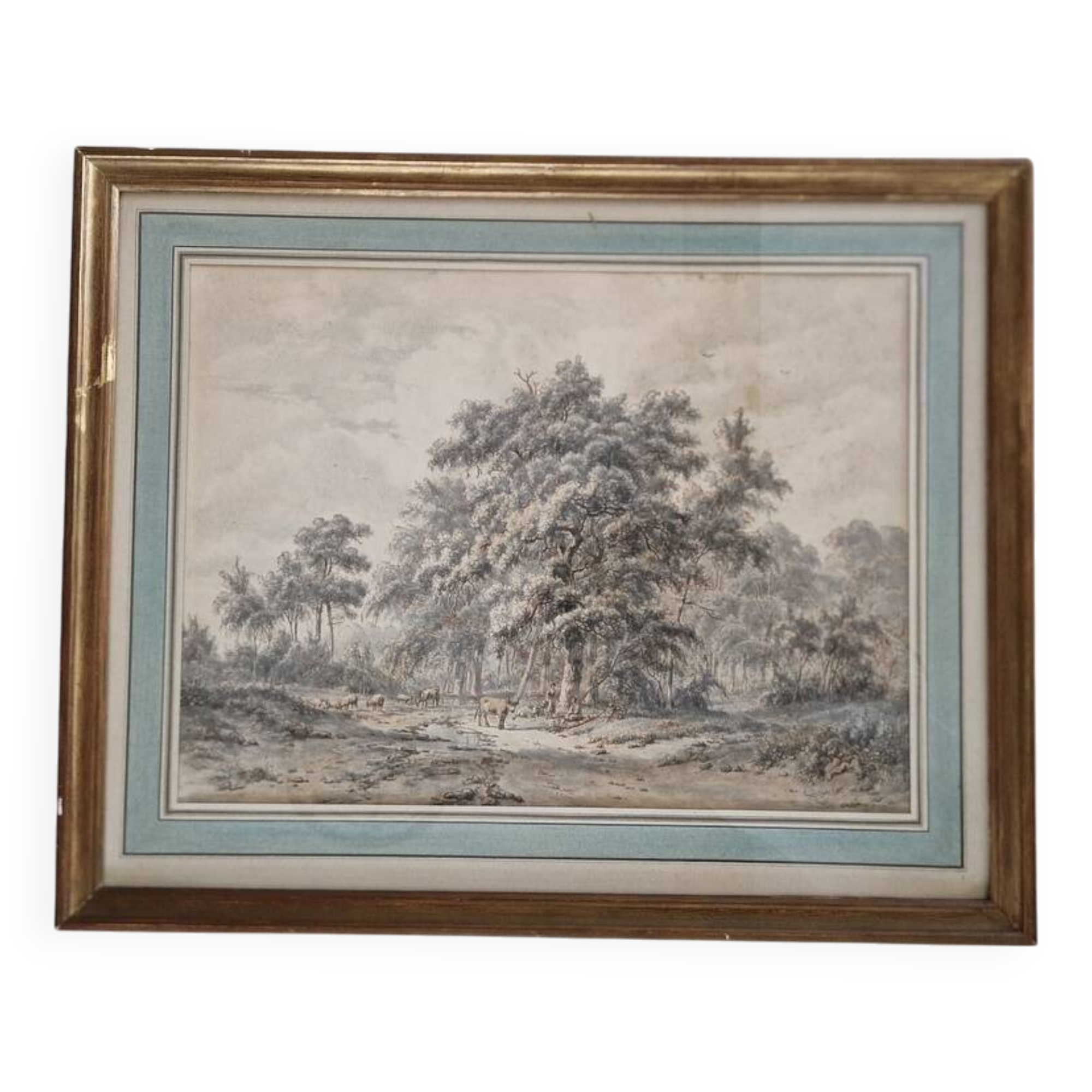 Jacobus Theodorus Abels (1803-1866) - Brown ink drawing on paper