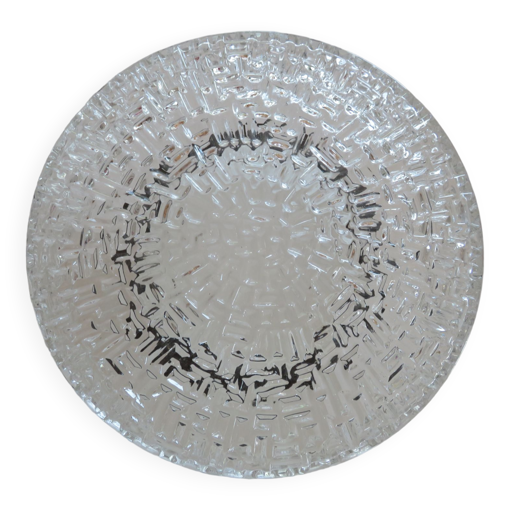 Plat Rond En Verre Secret De Gourmet - Diamètre 32 Cm - Hauteur 3 Cm - Transparent - 1,35 Kg