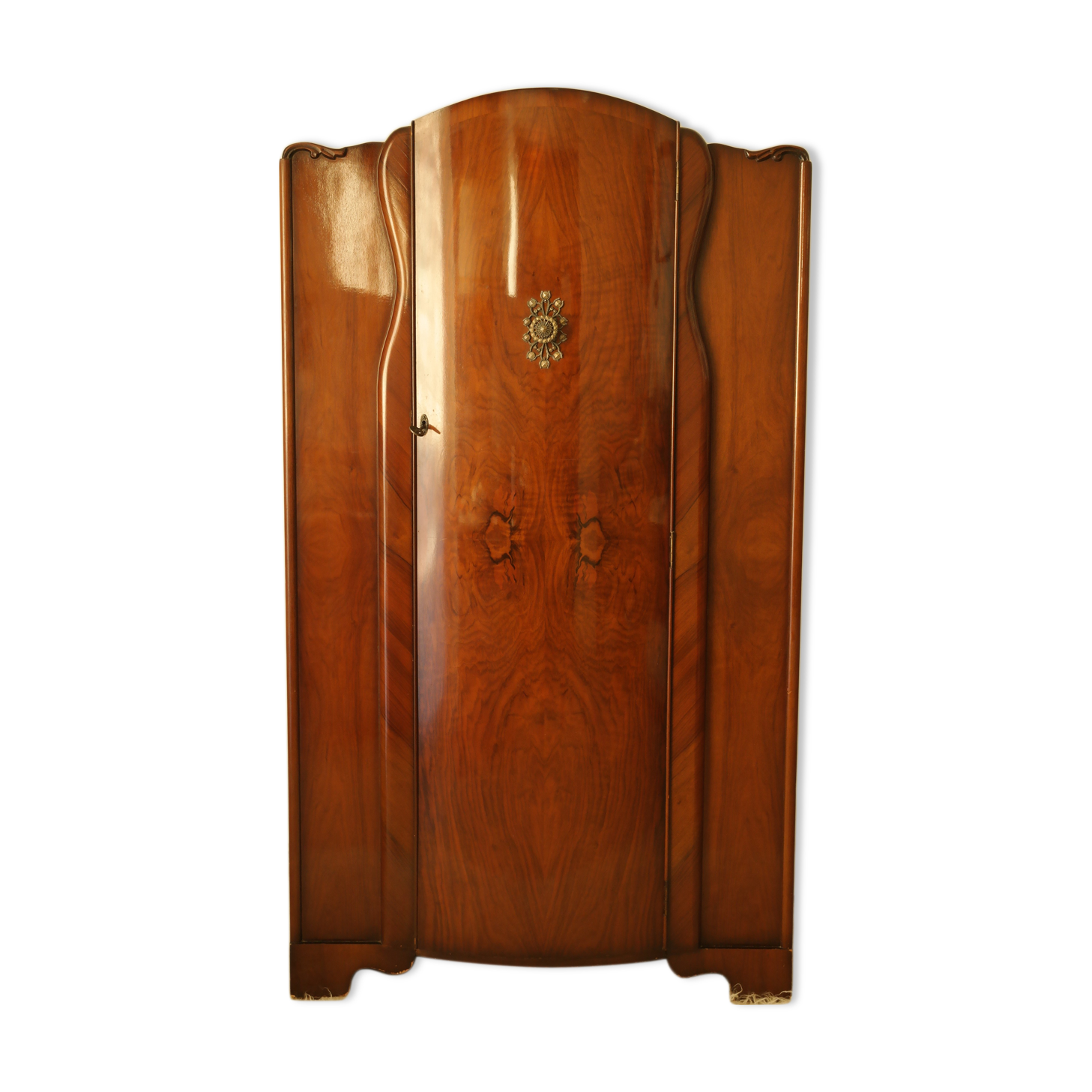 English art deco student wardrobe in walnut