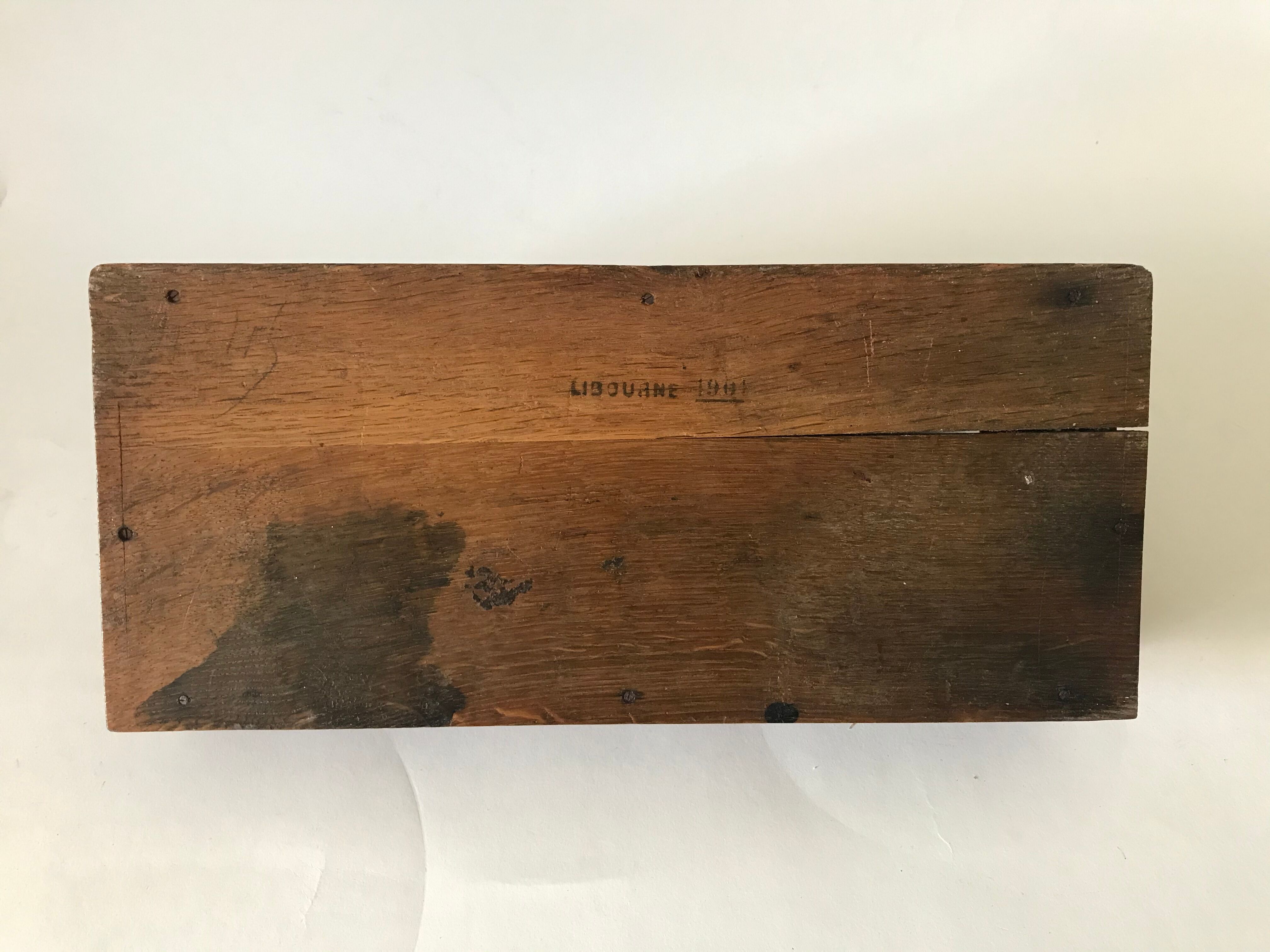 Old wooden mail door