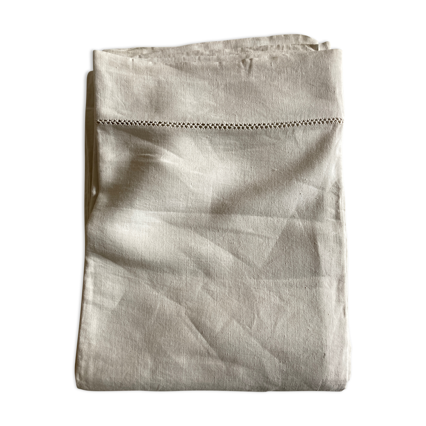 Country sheet linen canvas 19th without monogram L240cm