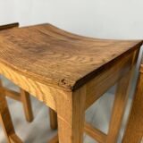 Set of 2 Japandi oak stools by Jonas Lindvall for David Design 1990s