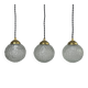 Lot of 3 vintage round glass pendants