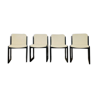 Suite of 4 Italian chairs, 1970's
