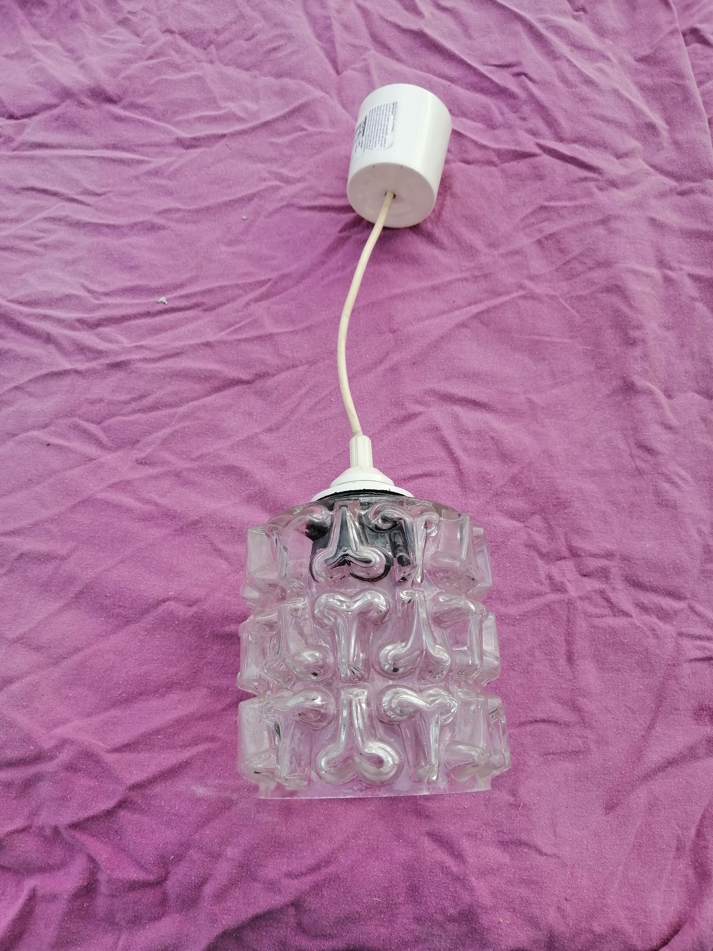 Vintage bubble glass pendant lamp