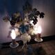 Large painted metal wall lamp with two arms vine/grape decoration