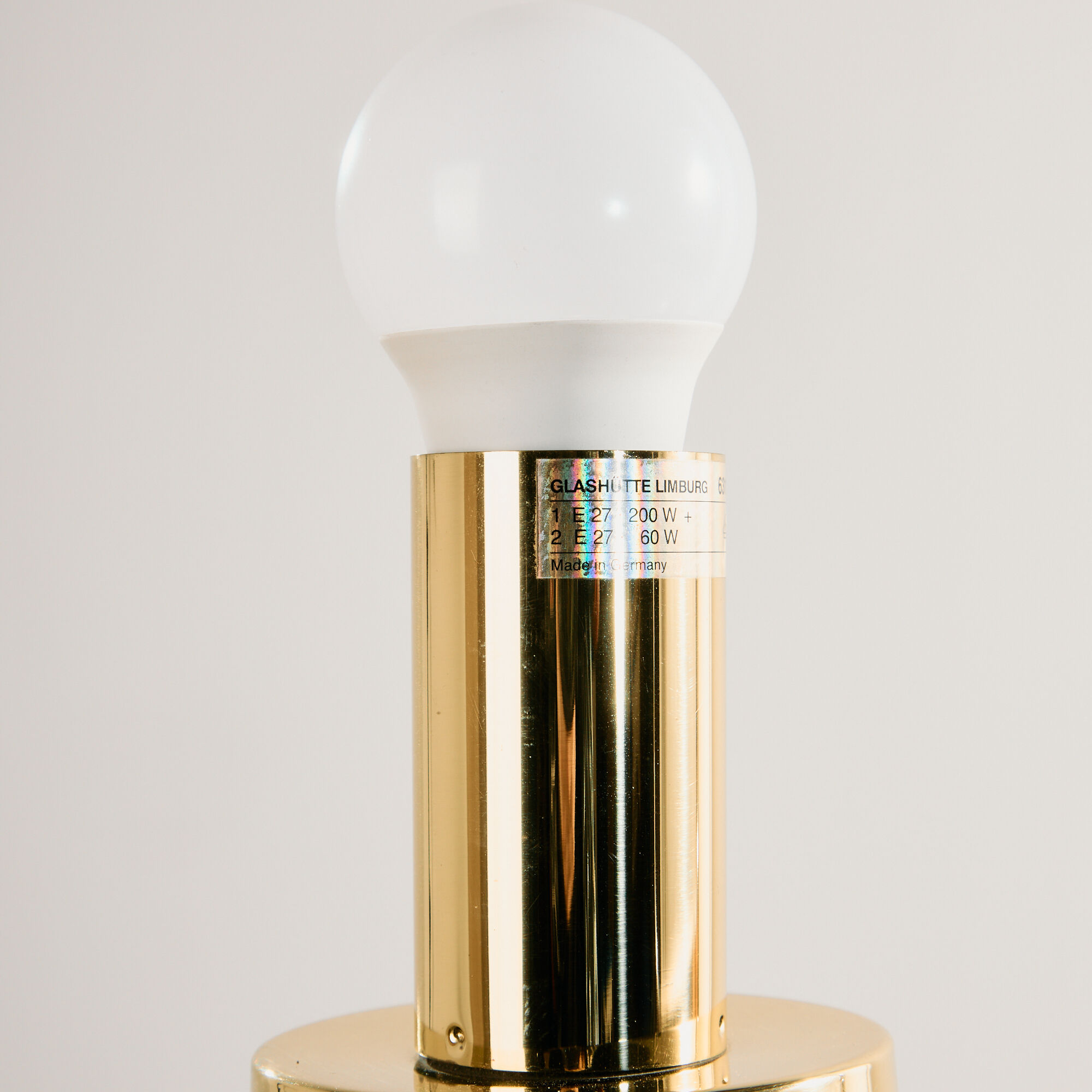 Table lamp in glass by Glashütte Limburg