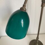 Vintage lamp 1900 celadon jeweler workshop brass - 56 cm
