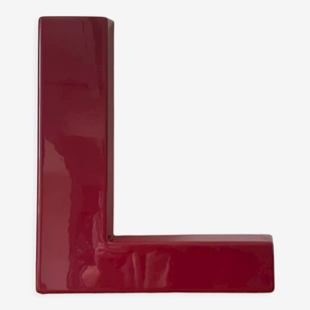 L-form sign letter in vintage plexiglas