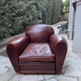 Ensemble Club authentique années 50 – Canapé + 2 fauteuils en cuir