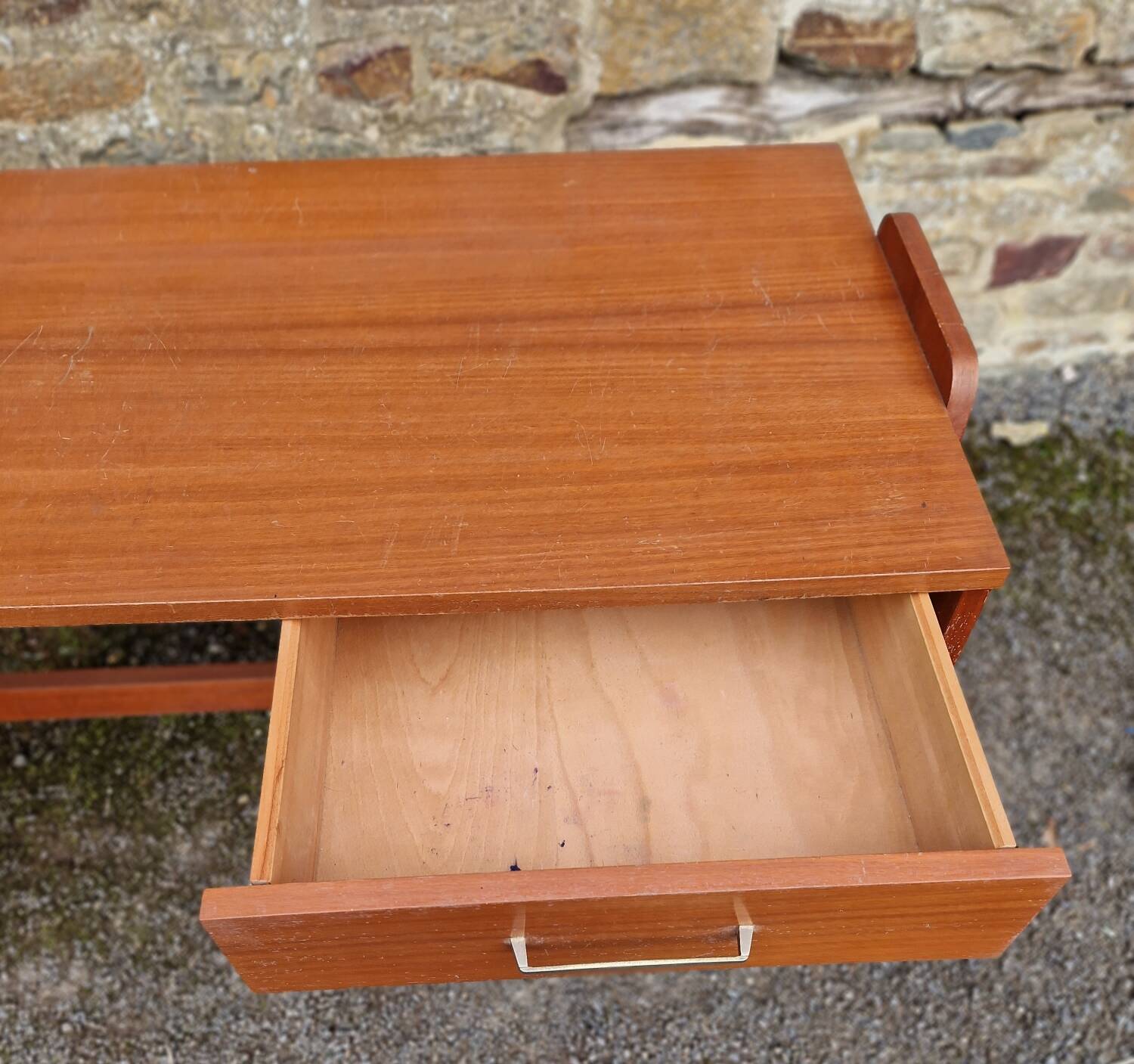 Wood veneer desk, 1970s