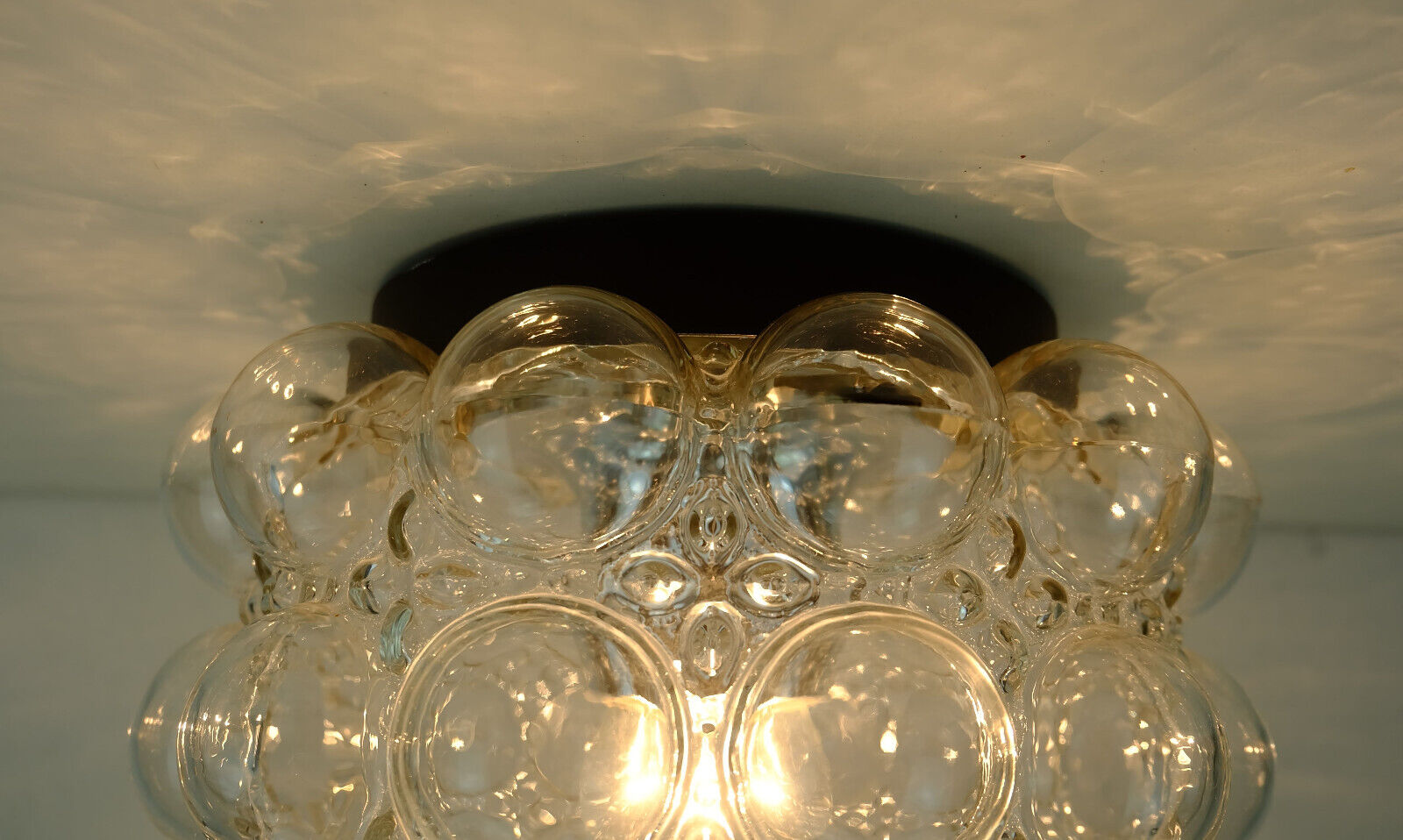 Plafonnier en verre et métal par Helena Tynell pour Limburg années 1960