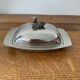Silver metal butter dish