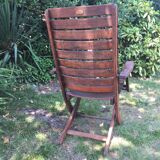 Vintage wooden herlag folding armchair