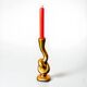Knot candlestick, brutalist design, bronze, Italy, circa 1970s