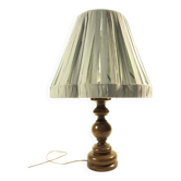 Large turned wooden base lamp