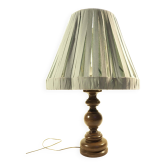 Grande lampe pied bois tourné