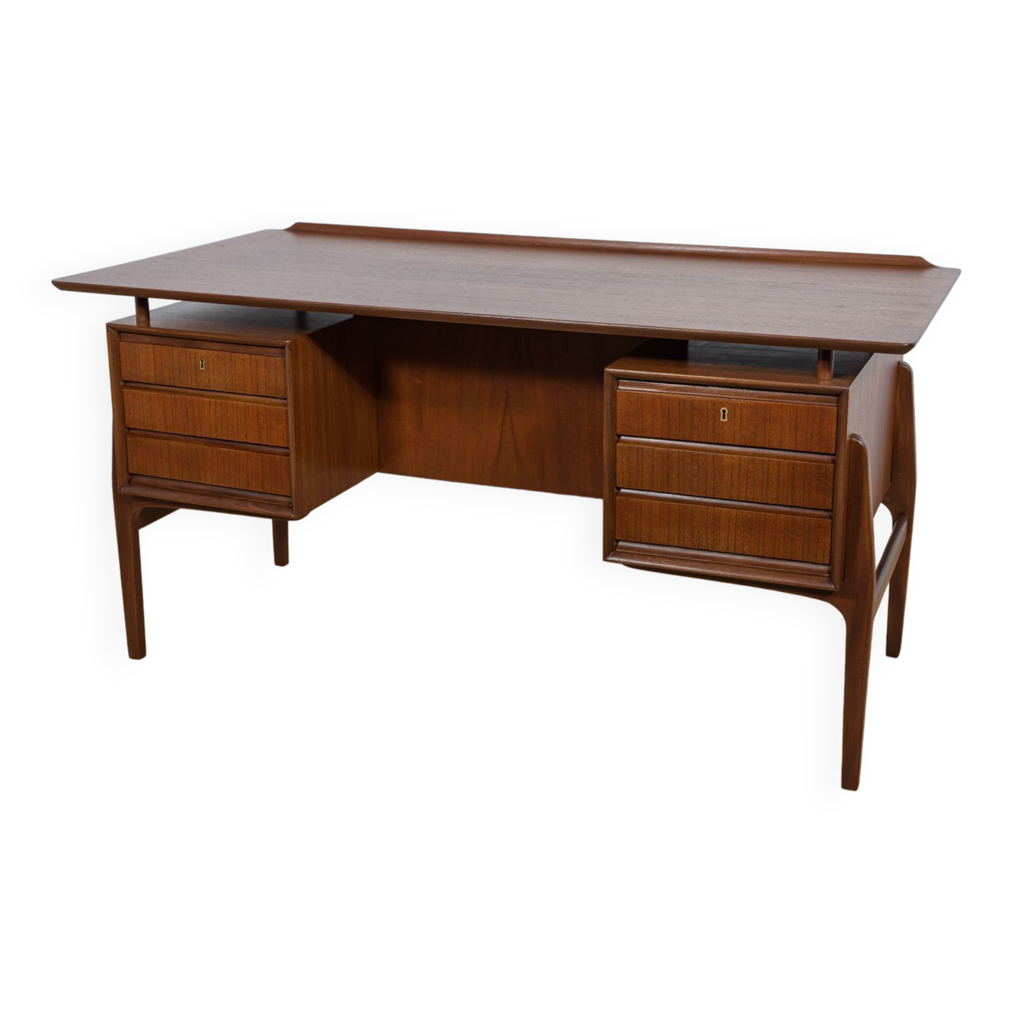 Mid-Century Freestanding Teak Desk, 1960s