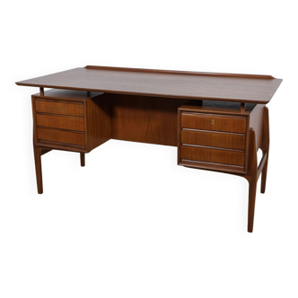 Bureau en teck autoportant du milieu du siècle, années 1960