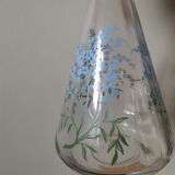 Carafe en verre vintage sérigraphié motif fleur