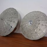 Large German Glass Ceiling Lights, Set of 2, 1960s