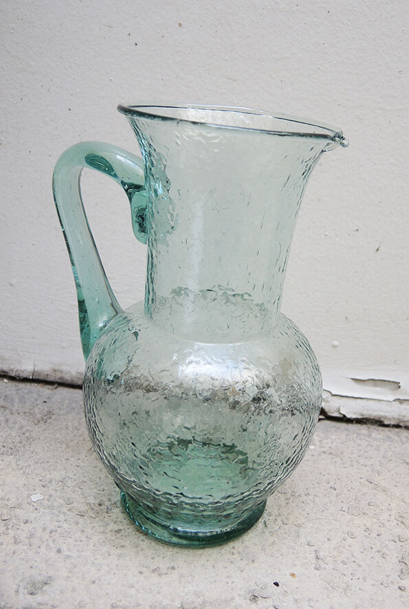 Former Pastis Service in Green Textured Glass