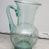 Former Pastis Service in Green Textured Glass