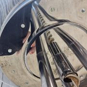 Vintage Italian Space Age floor lamp chrome and glass (70s)