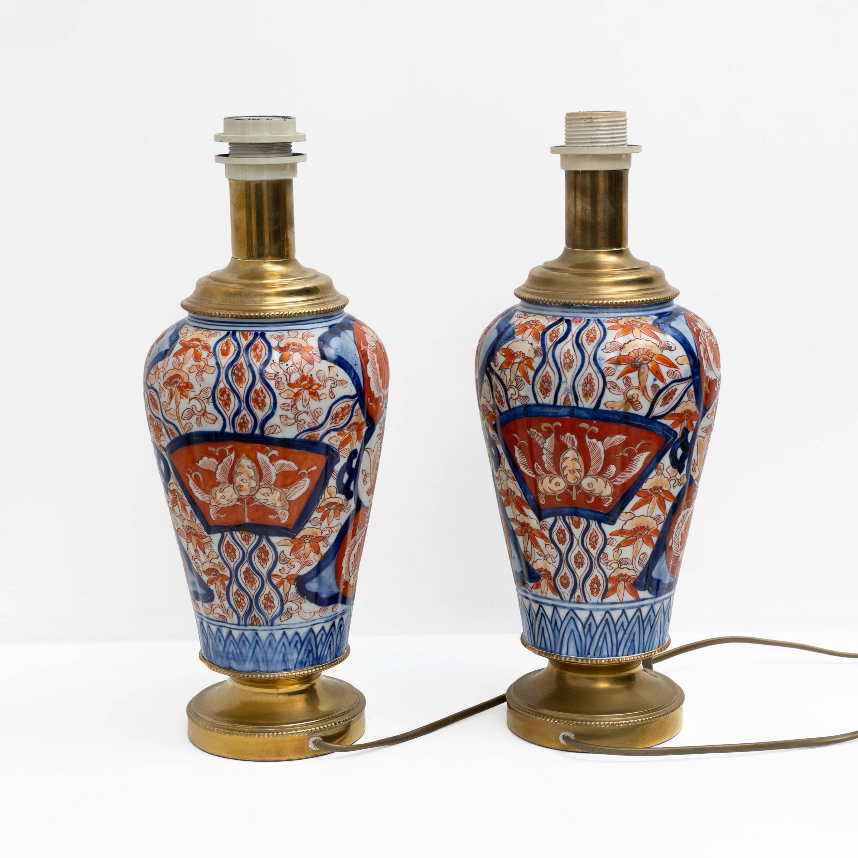 Pair of Imari Porcelain Vases with Gilt Bronze Mounts, Japan, Meiji Period