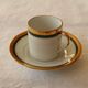 6 coffee cups + saucers in Gien porcelain – Empire style, gold trim
