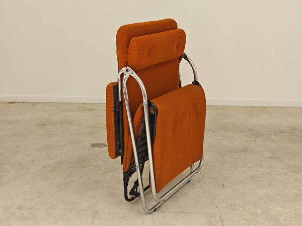 Transat d'intérieur , chaise longue Lama 70's orange
