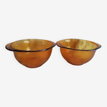 Duo vintage eared bowls