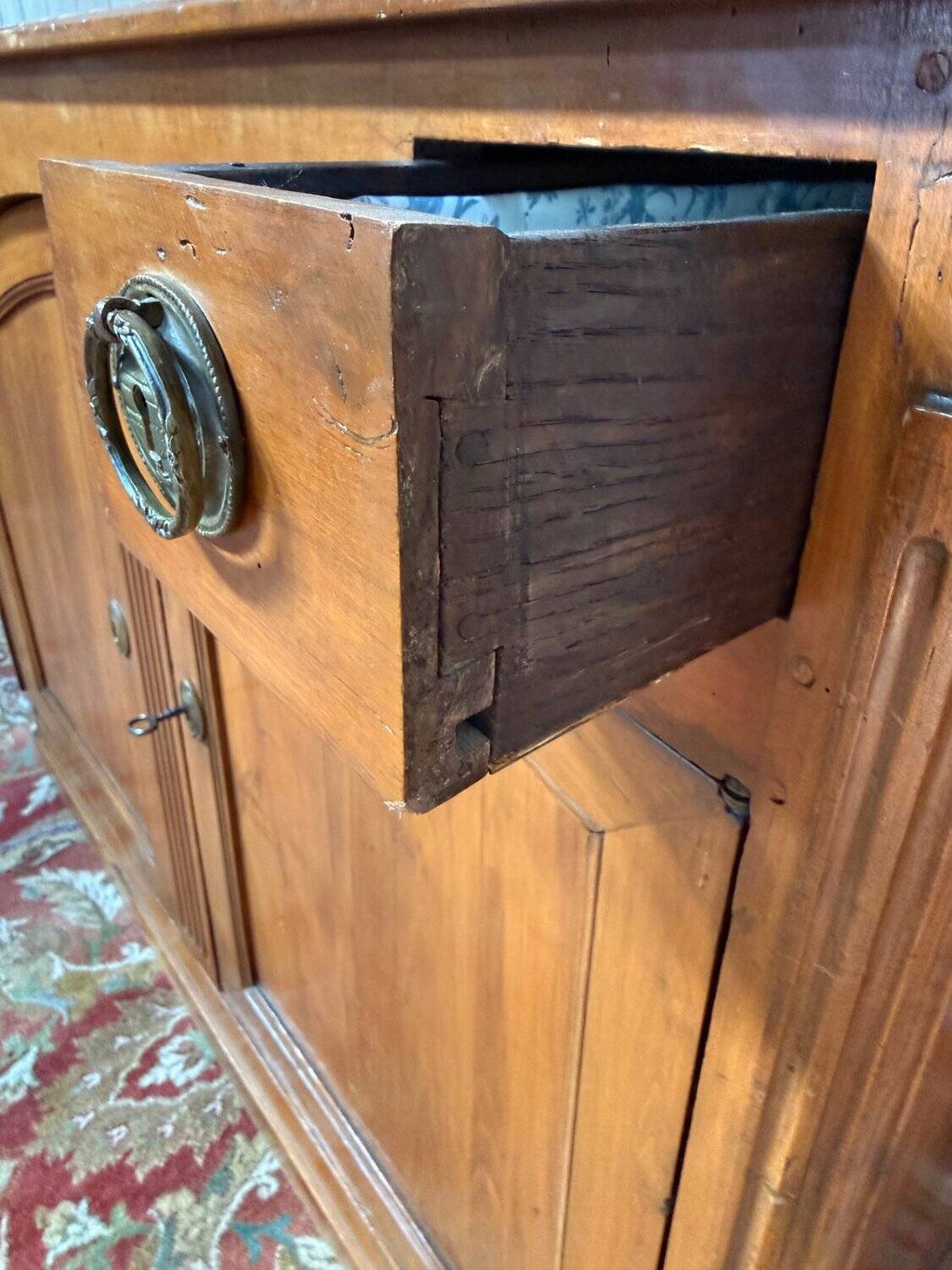 Louis XVI style buffet in solid cherry wood.