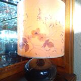 Pair of sandstone lamps 70 shade inclusion dried flowers