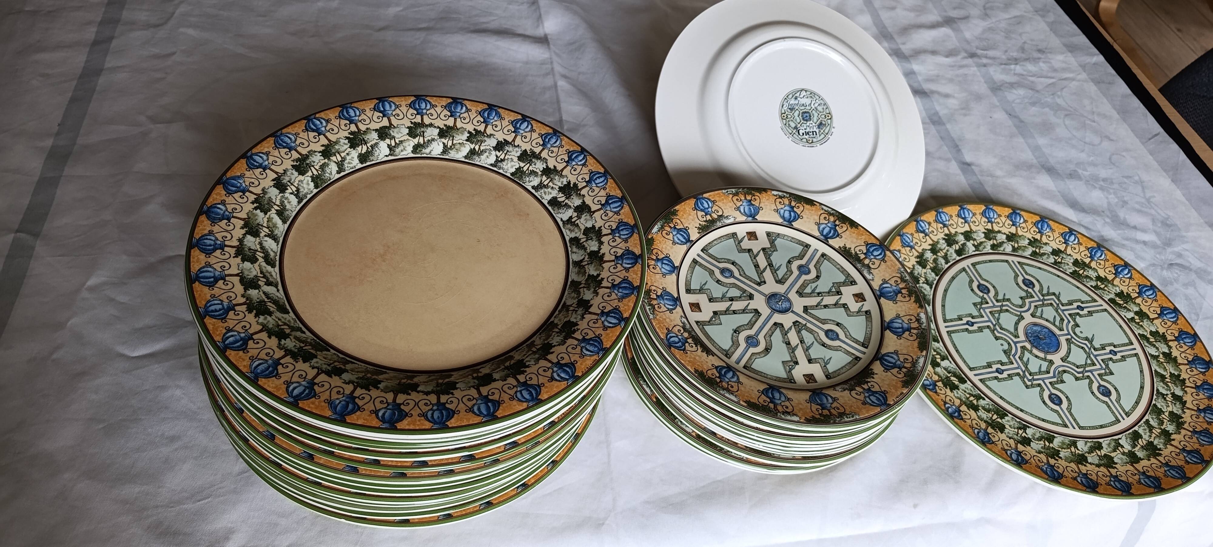 Gien Tableware Set "The Water Gardens"