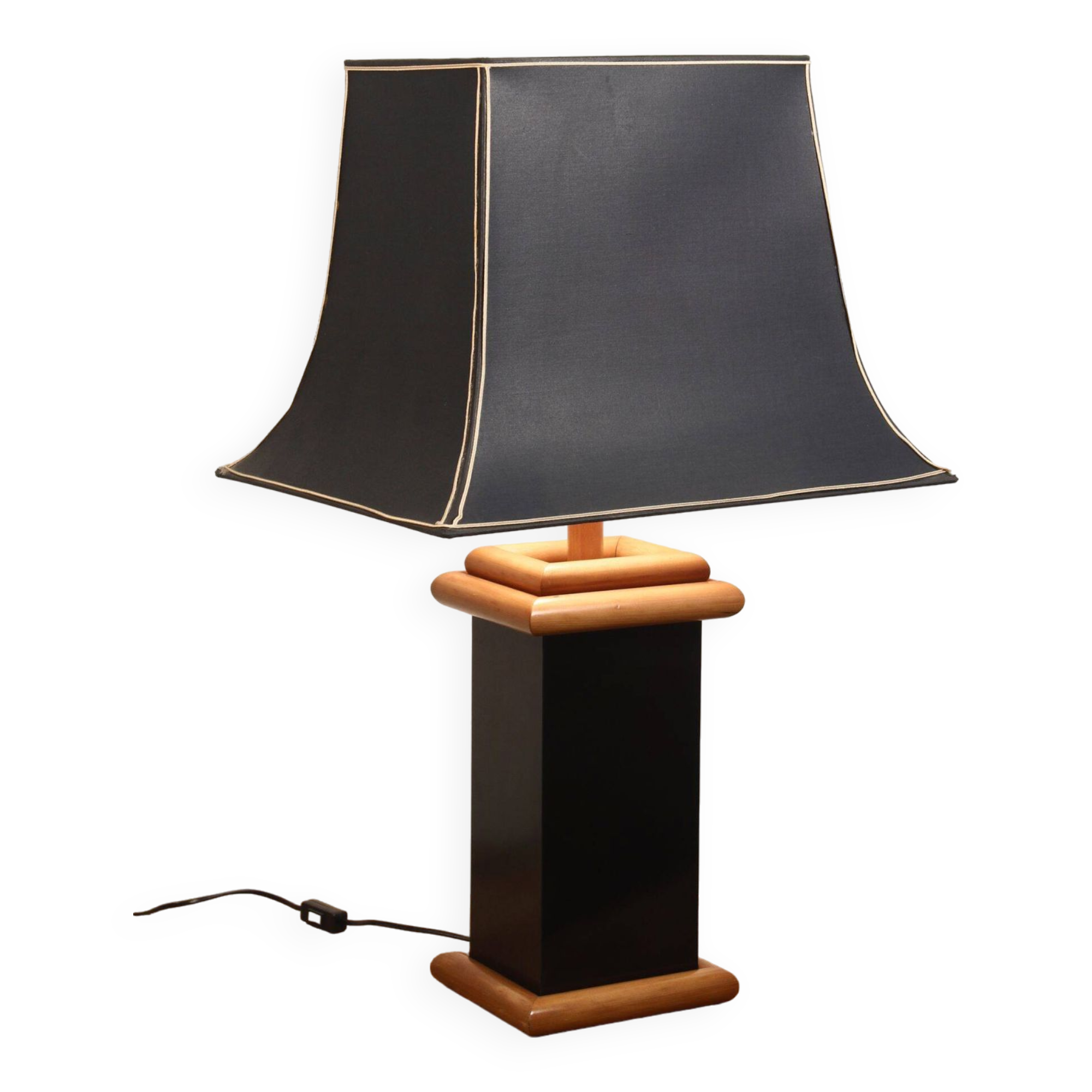 Grande lampe à poser vintage pagode inspiration Japonaise 1970s