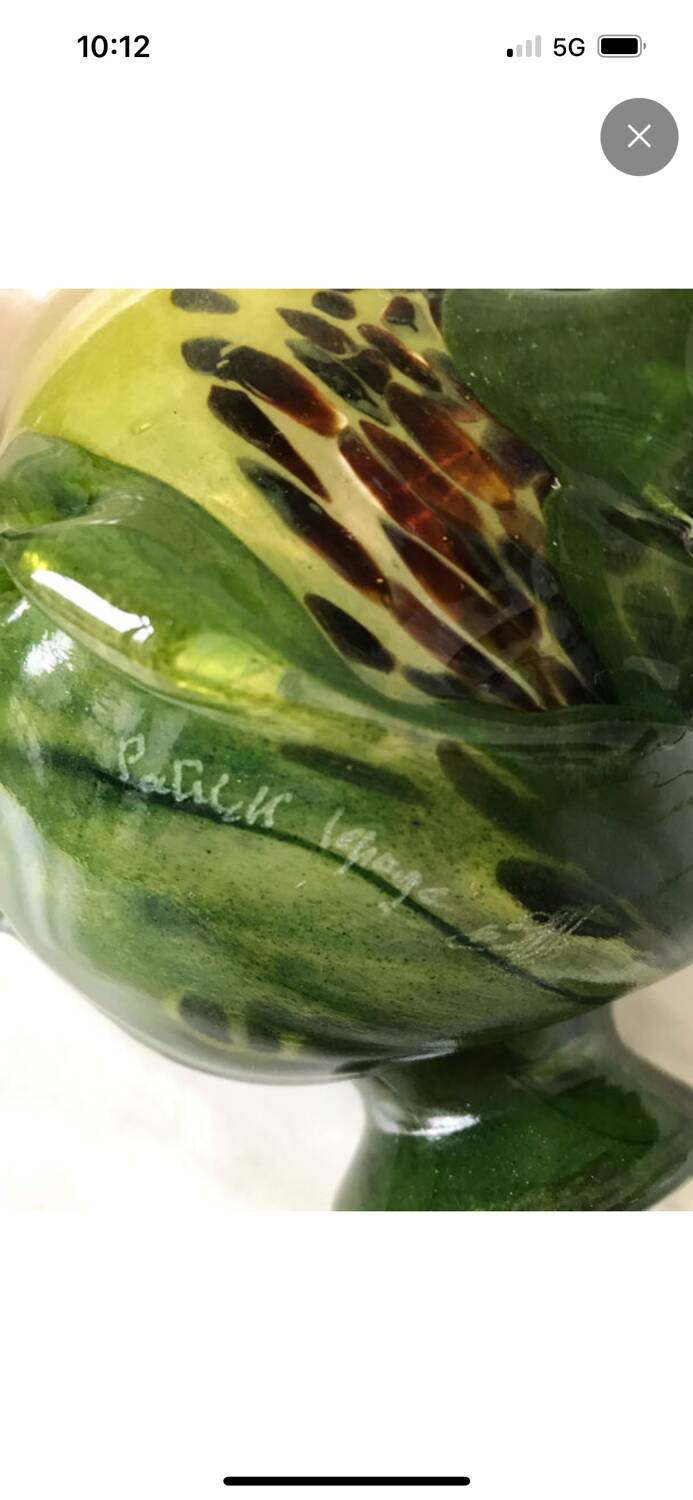 Patrick Lepage blown glass candle holder