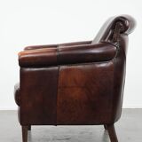 Characterful and comfortable cowhide leather armchair