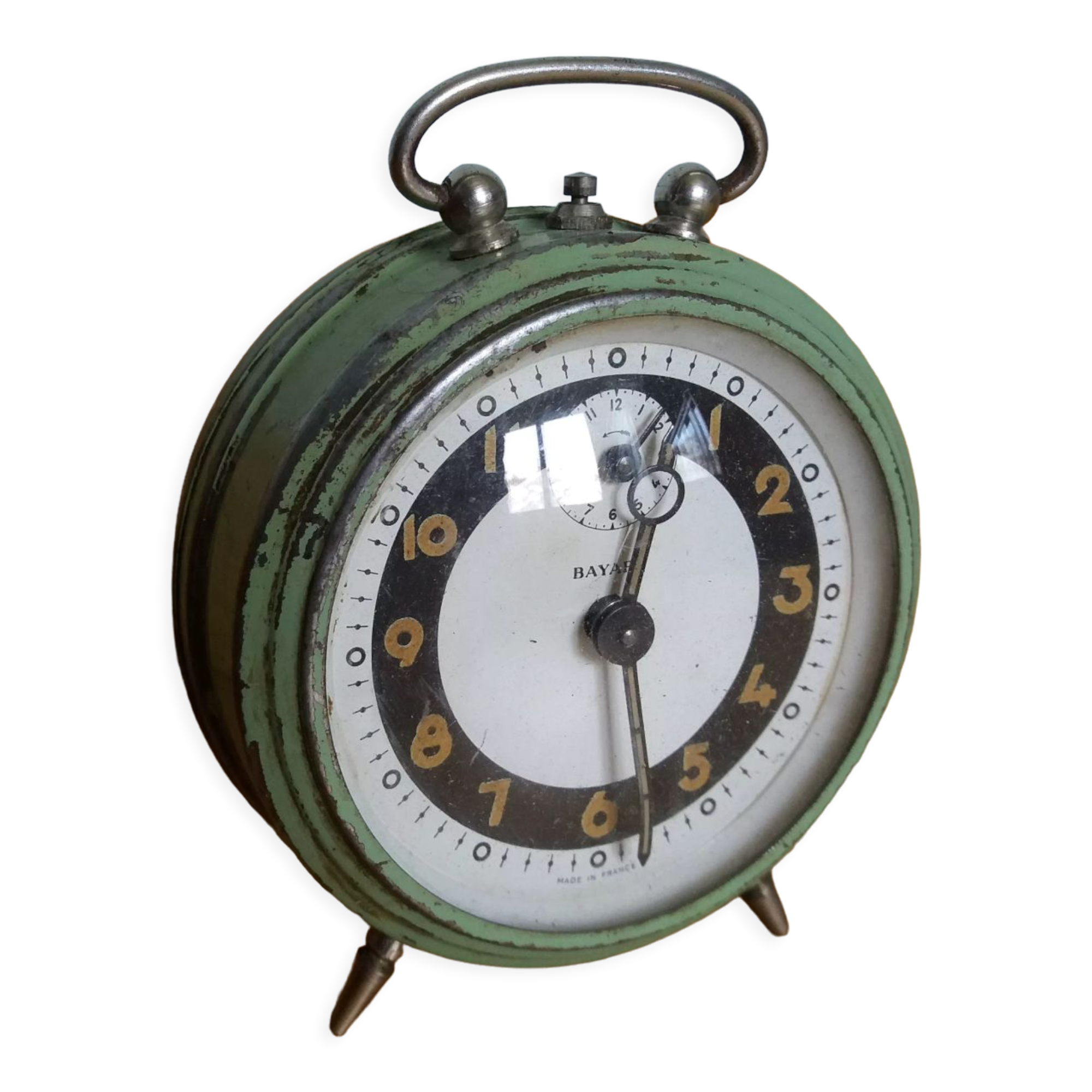 Pale green Bayard alarm clock