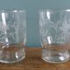 6 antique digestif glasses, floral pattern