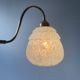 Old gooseneck wall lamp in vintage clichy glass